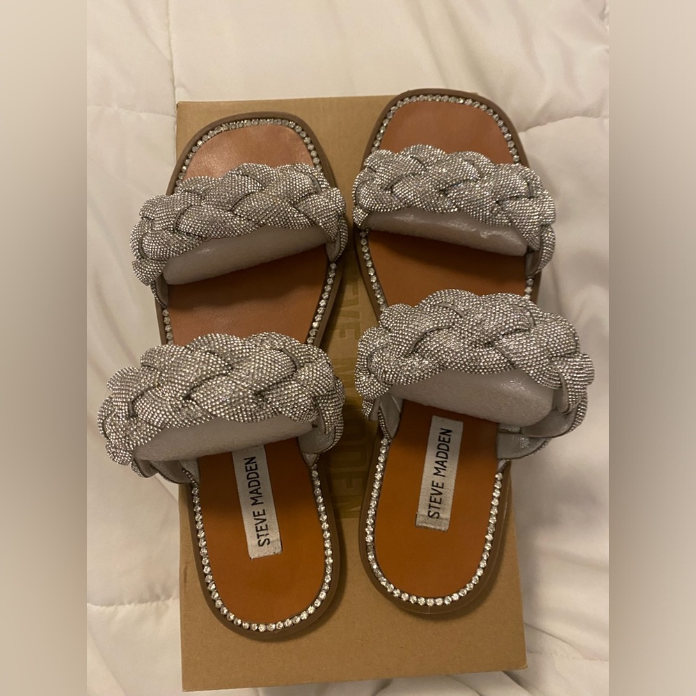 Women’s Steve Madden Newbie Sparkly Sandals Barely Worn